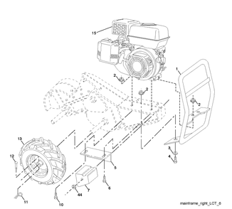 Mainframe, Right Side Diagram and Parts List for TR317 (96093003001)(2017-11) Husqvarna Cultivator