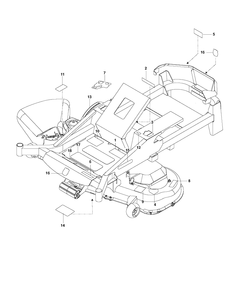 Decals Diagram and Parts List for MZ54S (96733410100)(2016-12) Husqvarna Lawn Mower
