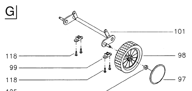 Wheels And Tires Diagram and Parts List for ROYAL53 1998-11 Husqvarna Lawn Mower