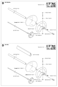 Shaft And Handle Diagram and Parts List for 325HE4X 20053600001 - 20054000000 Husqvarna Hedge Trimmer