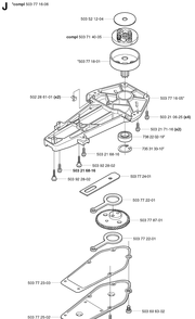Gear Housing Diagram and Parts List for 225H75 20022200001-Current Husqvarna Hedge Trimmer