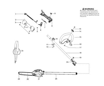 Shaft And Handle Diagram and Parts List for 128LDX 966589201 Husqvarna Edger