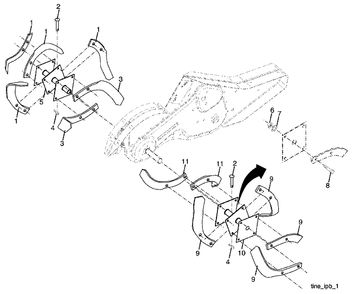 Tine Assembly Diagram and Parts List for 650RTT (954329172-B)(2003-08) Husqvarna Tiller