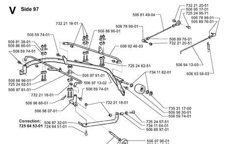 Protection Frame Diagram and Parts List for PR14 1999-04 Husqvarna Lawn Mower