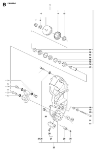 Lever Diagram and Parts List for K3600MKII 2009-01 Husqvarna Circular Saw