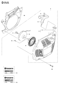 Starter Diagram and Parts List for 455ERANCHER 2013-01 Husqvarna Chainsaw