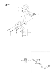Handle Diagram and Parts List for K970 (575697201 & Above)(2010-05) Husqvarna Circular Saw