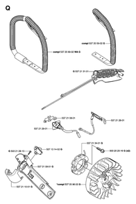 Heated Handles Diagram and Parts List for 575XP-575XPG 575 XP W - 575 XPGW Husqvarna Chainsaw