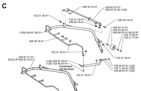 Cover Diagram and Parts List for RIDER970 1997-03 Husqvarna Lawn Mower