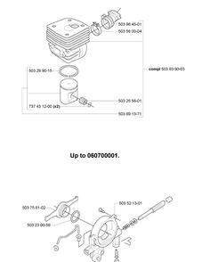 Service Variations Diagram and Parts List for 365EPA 2007-03 Husqvarna Chainsaw