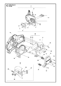 Cover Diagram and Parts List for K6500CHAIN 2015-03 Husqvarna Circular Saw