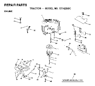 Engine Diagram and Parts List for GTH2250C (954567093)(2001-05) Husqvarna Lawn Tractor