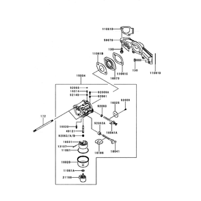 Engine >> Carburetor Diagram and Parts List for LGT24K54 240472 Husqvarna Lawn Tractor