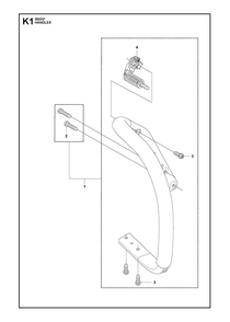 Handle Diagram and Parts List for 550XPG  Husqvarna Chainsaw