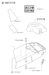 Cylinder Cover Diagram and Parts List for 390XP-XPG-XPW 20064000001 & Above Husqvarna Chainsaw