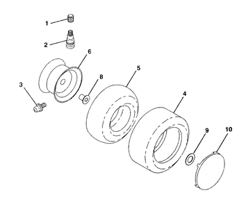 Wheels And Tires Diagram and Parts List for LR125 (954000522-A)(1992-12) Husqvarna Lawn Tractor