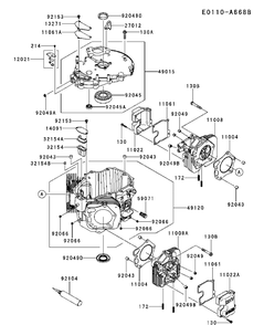 Cylinder And Crankcase Diagram and Parts List for FX921V-DS06 2017-09 Husqvarna Engine