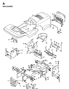 Chassis And Enclosures Diagram and Parts List for YTH160 1998-02 Husqvarna Lawn Tractor