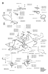 Chassis / Frame Diagram and Parts List for PF21 2002-05 Husqvarna Lawn Tractor