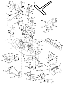 Mower Deck Diagram and Parts List for YT150 (954840021-A)(1996-01) Husqvarna Lawn Tractor