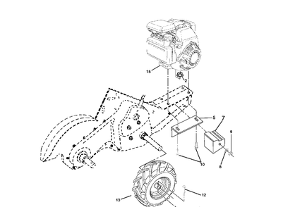 Mainframe, Right Side Diagram and Parts List for 500RTTA (500HRTTA)(2003-11) Husqvarna Cultivator