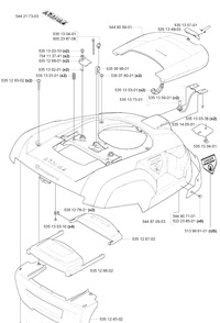 Body / Cover Diagram and Parts List for 230ACX 2007-07 Husqvarna Lawn Mower