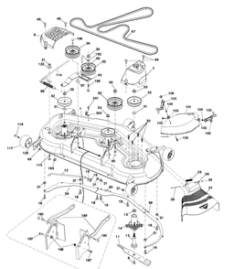 Mower Deck / Cutting Deck Diagram and Parts List for YTH26V54 (96048001100)(2010 - 12) Husqvarna Lawn Tractor