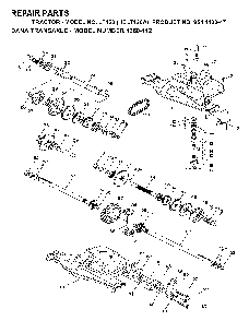 Transmission Diagram and Parts List for LT120 (HCLT120A, 954140047)(1998-01) Husqvarna Lawn Tractor