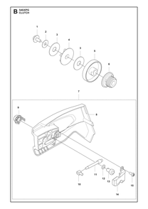 Clutch Diagram and Parts List for 540IXPG  Husqvarna Chainsaw