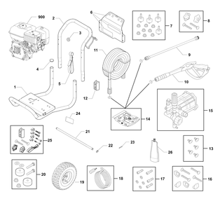 Main Unit (80101142) Diagram and Parts List for 020817-00  Husqvarna Pressure Washer