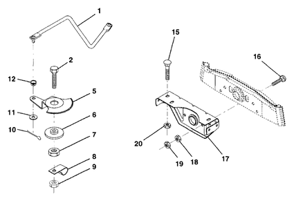 Sector Gear/Axle Support Diagram and Parts List for LR100 (954000572-A)(1995-03) Husqvarna Lawn Tractor