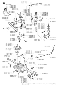 Transmission Diagram and Parts List for PF18 2000-02 Husqvarna Lawn Tractor