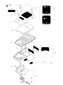 Filter Cover Diagram and Parts List for K750 (544936207)(2010-02) Husqvarna Lawn Tractor Accessories