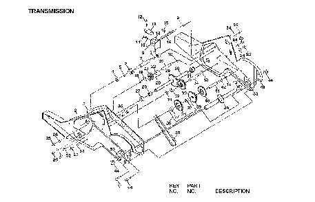 Transmission Diagram and Parts List for CRTH550 (954140064B)(1999-03) Husqvarna Tiller