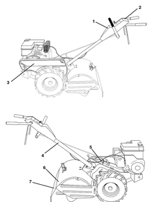 Decals Diagram and Parts List for CRT61 (954140022A)(1997-07) Husqvarna Tiller