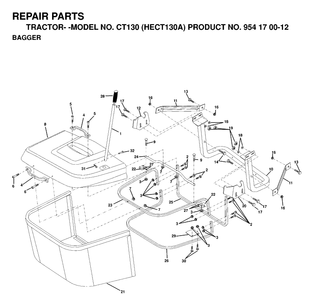 Part Location Diagram of 532165715 Husqvarna Cover Bagger Plastic CRD MS422