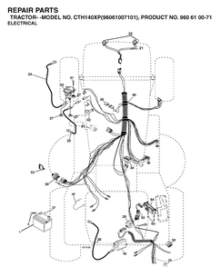 Electrical Diagram and Parts List for CTH140XP (96061007101)(2006-06) Husqvarna Lawn Tractor