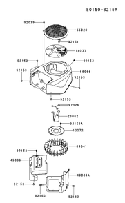 Cooling System Diagram and Parts List for FR691V-AS29 2017-09 Husqvarna Engine