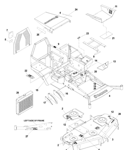 Decals Diagram and Parts List for BZ6127 (BAM)(2005-01) Husqvarna Lawn Mower
