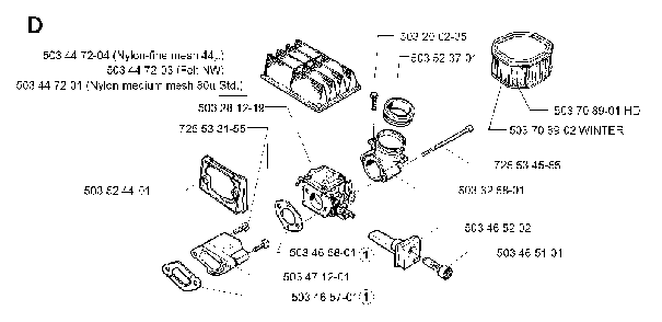 Carburetor And Air Filter Diagram and Parts List for 394XPEPA 19980900001-Current Husqvarna Chainsaw
