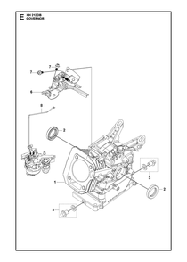 Governor Diagram and Parts List for HH212OB  Husqvarna Engine