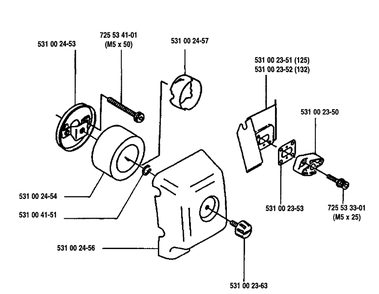 Muffler Diagram and Parts List for 125RB 1993-01 Husqvarna Brush Cutter