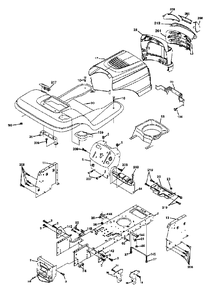 Chassis And Enclosures Diagram and Parts List for YTH1542XP (954567253-G)(2003-03) Husqvarna Lawn Tractor