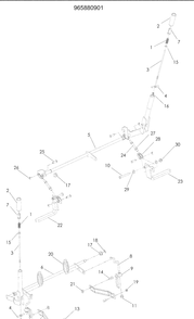 Brake / Lift 1 Diagram and Parts List for LSZ5424 (965880901)(2008-11) Husqvarna Lawn Mower
