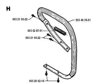 Handle 2 Diagram and Parts List for 394XP 19940100001-19960100000 Husqvarna Chainsaw
