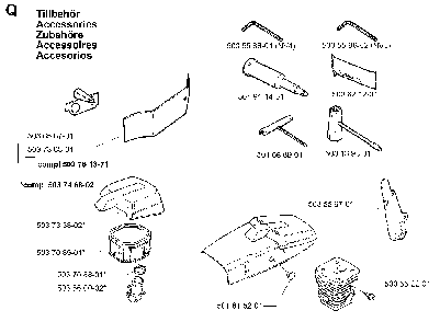 Accessories Diagram and Parts List for 394XPEPA 19980900001-Current Husqvarna Chainsaw