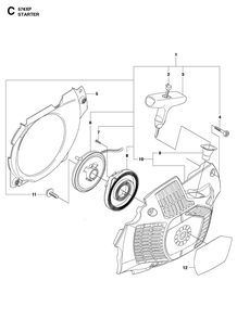 Starter Diagram and Parts List for 576XP-576XPG 576 XP W - 576 XP GW Husqvarna Chainsaw