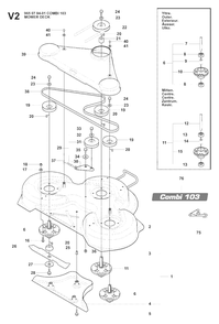 Mower Deck / Cutting Deck 5 Diagram and Parts List for R175 (965104901)(2008-06) Husqvarna Lawn Tractor