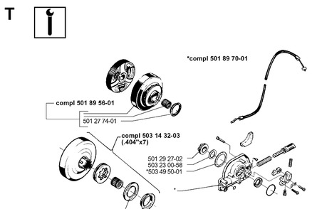 Service Updates Diagram and Parts List for 3120 19980900001-20000600000 Husqvarna Chainsaw