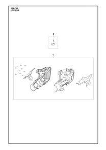 Housing Diagram and Parts List for B8X-P4A  Husqvarna Leaf Blower / Vacuum